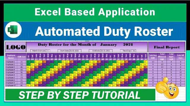 How To Create Automatic Shift Schedule In Excel