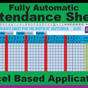 Fully Automated Attendance Sheet in Excel